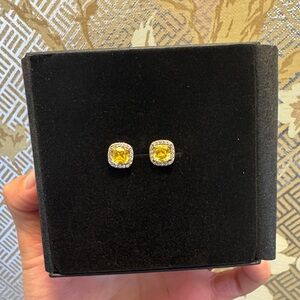 Yellow Saphire Sterling Silver Earrings
